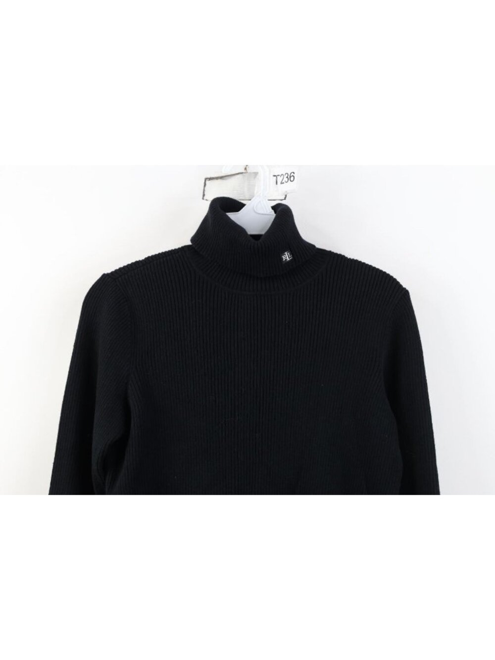 Vintage 90s Ralph Lauren Womens Size Small Ribbed Knit Turtleneck Sweater Black - Picture 2 of 11